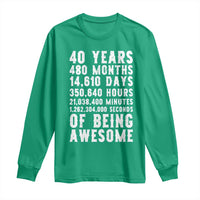 40 Years of Being Awesome Long Sleeve Shirt Vintage 1986 Fortieth Birthday Graphic