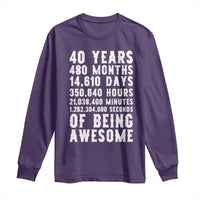 40 Years of Being Awesome Long Sleeve Shirt Vintage 1986 Fortieth Birthday Graphic