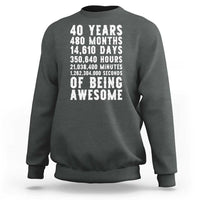 40 Years of Being Awesome Sweatshirt Vintage 1986 Fortieth Birthday Graphic