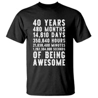 40 Years of Being Awesome T Shirt Vintage 1986 Fortieth Birthday Graphic