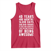 40 Years of Being Awesome Tank Top Vintage 1986 Fortieth Birthday Graphic