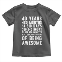 40 Years of Being Awesome Toddler T Shirt Vintage 1986 Fortieth Birthday Graphic