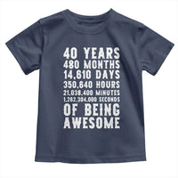 40 Years of Being Awesome Toddler T Shirt Vintage 1986 Fortieth Birthday Graphic