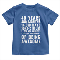 40 Years of Being Awesome Toddler T Shirt Vintage 1986 Fortieth Birthday Graphic