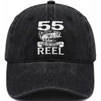 Still Keeping It Reel At 55 Washed Cotton Baseball Cap Fisherman Birthday Gift
