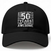 Funny 50th Birthday Gift Baseball Cap 50 Years Of Being Awesome