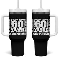 60th Milestone Birthday Gift Tumbler With Handle 60 Years Of Being Awesome