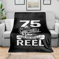 Still Keeping It Reel At 75 Throw Blanket Fisherman Birthday Gift