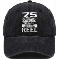 Still Keeping It Reel At 75 Washed Cotton Baseball Cap Fisherman Birthday Gift