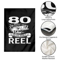 Still Keeping It Reel At 80 Garden Flag Fisherman Birthday Gift