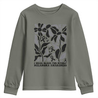 Melanoma Awareness Youth Sweatshirt I Wear Black For Myself Skin Cancer Survivor