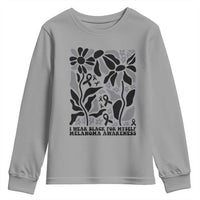 Melanoma Awareness Youth Sweatshirt I Wear Black For Myself Skin Cancer Survivor