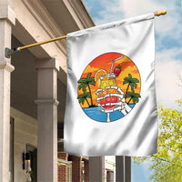 Tropical Skeleton Summerween Garden Flag Beach Cocktail Vacation