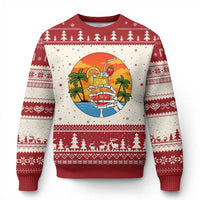 Tropical Skeleton Summerween Ugly Christmas Sweater Beach Cocktail Vacation