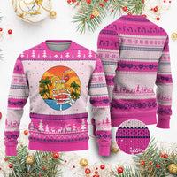 Tropical Skeleton Summerween Ugly Christmas Sweater Beach Cocktail Vacation
