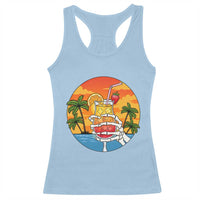 Tropical Skeleton Summerween Racerback Tank Top Beach Cocktail Vacation