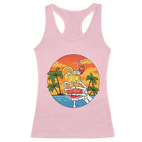 Tropical Skeleton Summerween Racerback Tank Top Beach Cocktail Vacation