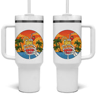 Tropical Skeleton Summerween Tumbler With Handle Beach Cocktail Vacation