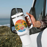 Tropical Skeleton Summerween Tumbler With Handle Beach Cocktail Vacation