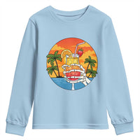 Tropical Skeleton Summerween Youth Sweatshirt Beach Cocktail Vacation