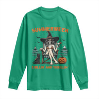 Witchy Beach Summerween Vacation Long Sleeve Shirt Chillin And Thrillin
