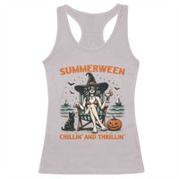 Witchy Beach Summerween Vacation Racerback Tank Top Chillin And Thrillin