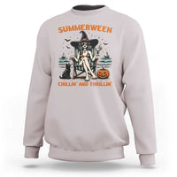 Witchy Beach Summerween Vacation Sweatshirt Chillin And Thrillin