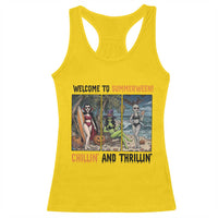 Welcome To Summerween Chillin And Thrillin Racerback Tank Top Funny Summer Halloween