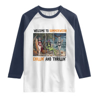 Welcome To Summerween Chillin And Thrillin Raglan Shirt Funny Summer Halloween