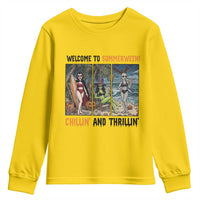 Welcome To Summerween Chillin And Thrillin Youth Sweatshirt Funny Summer Halloween