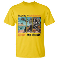 Welcome To Summerween Chillin And Thrillin T Shirt Spooky Beach Party Gift