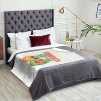 Funny Summerween Fruit Throw Blanket Spooky Pineapple Watermelon Graphic