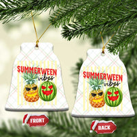 Funny Summerween Fruit Ceramic Ornament Spooky Pineapple Watermelon Graphic