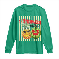 Funny Summerween Fruit Long Sleeve Shirt Spooky Pineapple Watermelon Graphic