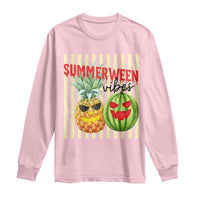 Funny Summerween Fruit Long Sleeve Shirt Spooky Pineapple Watermelon Graphic