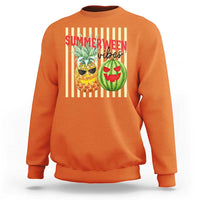 Funny Summerween Fruit Sweatshirt Spooky Pineapple Watermelon Graphic