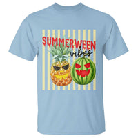 Funny Summerween Fruit T Shirt Spooky Pineapple Watermelon Graphic