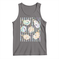 Striped Glitter Oyster Shell Tank Top Coastal Summer Ocean Gift