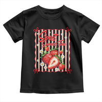 Striped Summer Strawberry Toddler T Shirt Preppy Beach Vibes Graphic