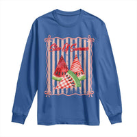 Striped Watermelon Beach Vibes Graphic Long Sleeve Shirt Slice Of Summer