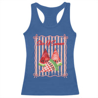 Striped Watermelon Beach Vibes Graphic Racerback Tank Top Slice Of Summer