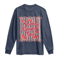 Striped Watermelon Beach Vibes Graphic Long Sleeve Shirt Sweet Summer Time