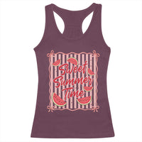 Striped Watermelon Beach Vibes Graphic Racerback Tank Top Sweet Summer Time