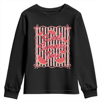 Striped Watermelon Beach Vibes Graphic Youth Sweatshirt Sweet Summer Time