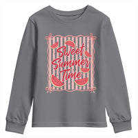 Striped Watermelon Beach Vibes Graphic Youth Sweatshirt Sweet Summer Time