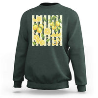 Striped Summer Lemon Sweatshirt Citrus Fruit Lover Gift
