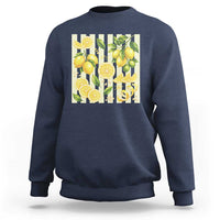 Striped Summer Lemon Sweatshirt Citrus Fruit Lover Gift