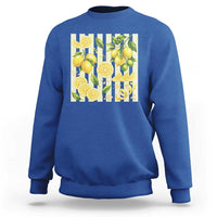 Striped Summer Lemon Sweatshirt Citrus Fruit Lover Gift