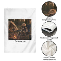 Funny Camping Raccoon Garden Flag I Live Here Now Outdoor Lover