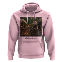 Funny Camping Raccoon Hoodie I Live Here Now Outdoor Lover